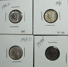 Mercury Dime lot  1945 (2)P-D-S   Lot of 4  (.99 cent start NR)