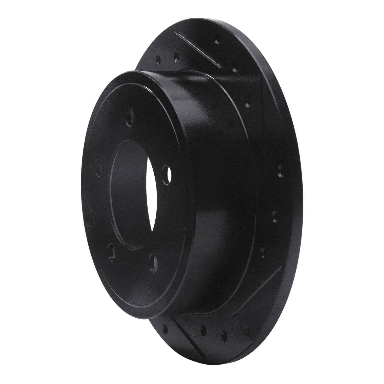 Dynamic Friction 633-39022R DFC Brake Rotor - Drilled and Slotted - Black