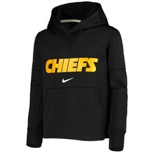 Youth Nike Kansas City Chiefs Black Wordmark Pullover Hoodie Size XL