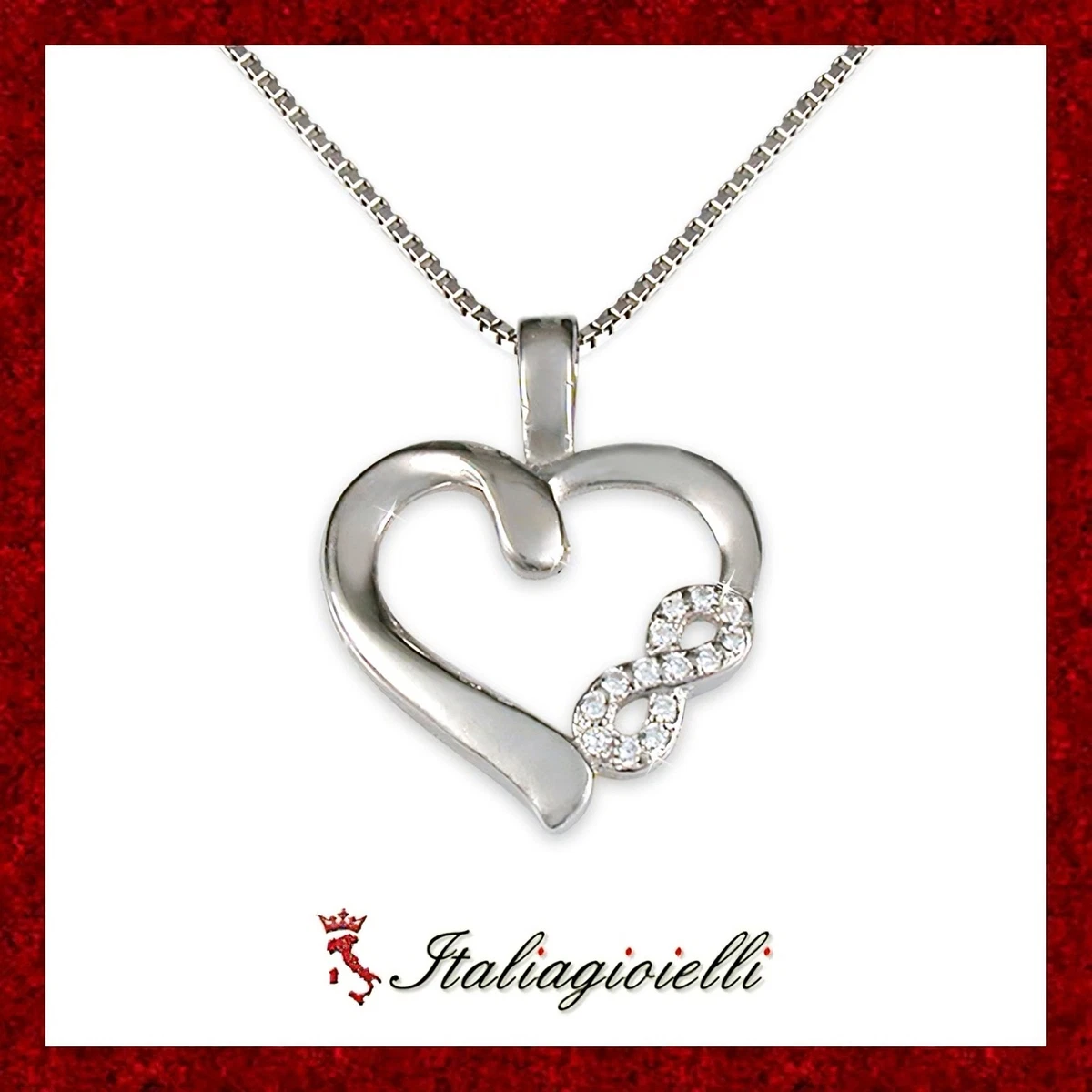 COLLANA DONNA RAGAZZA CATENINA CUBO PENDENTE PUNTO LUCE BRACCIALE REGALO sj
