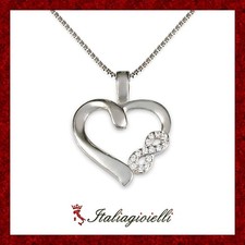 Collana Cuore Infinito in Argento 925 Rodiato Oro Bianco Donna