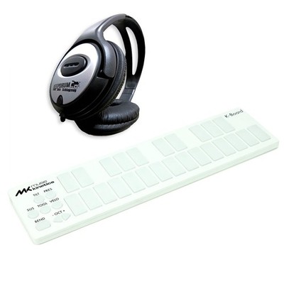 Muse Kinetics K-Board Snow MIDI-Controller weiss mit keepdrum Kopfhörer