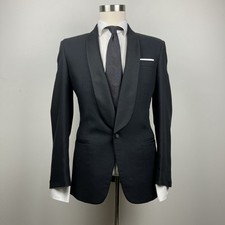 Vito Rufolo Vintage Black Satin Collar and Button Tuxedo Blazer Jacket 40R
