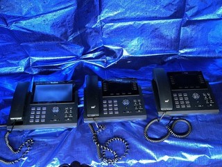 3 Yealink Phones 1 Touch Screen & 2 Ultra Elegant Gigabit IP Phone Black