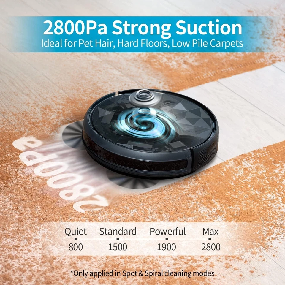 AIRROBO P20 Robot Vacuum Cleaner , 2800Pa Suction Power , 120Min , App Control - Image 2 of 4
