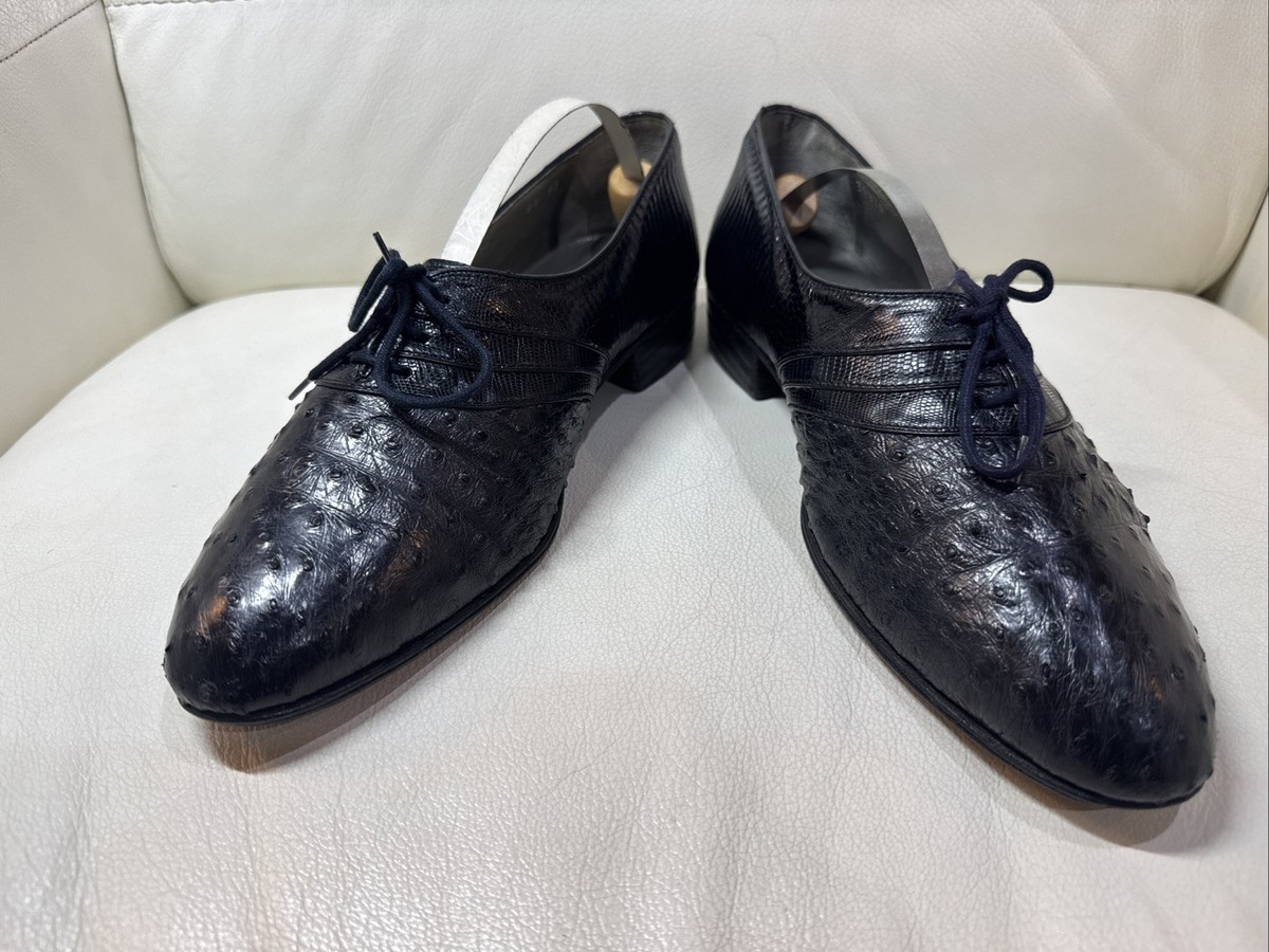 MORESCHI Italy Genuine Ostrich/Lizard ? Skin Brass Boot  display picture 1