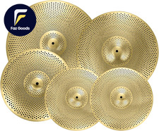 Golden Low Volume Cymbal Pack 14"/16"/18"/20" - 5Pcs for Drummer Practice