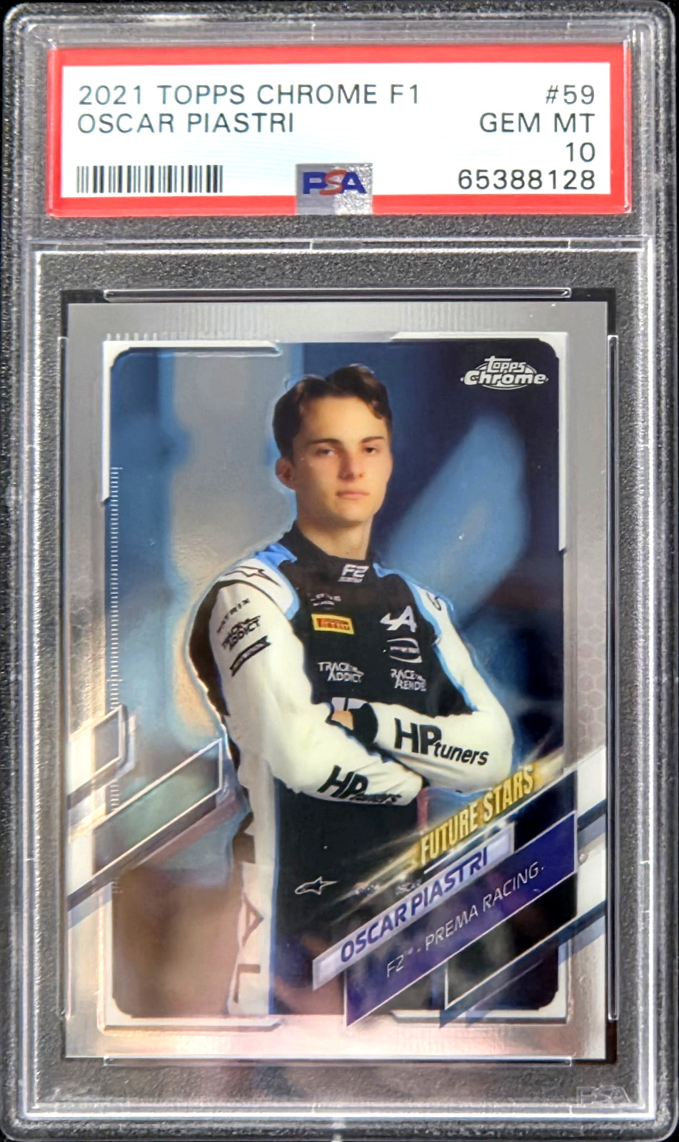 2021 Topps Chrome F1 #59 Oscar Piastri Portrait Rookie Future Stars PSA 10 GEM