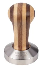Metallurgica Motta Striped Wood Espresso Coffee Tamper With Flat 58 mm