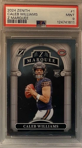 2024 Zenith CALEB WILLIAMS Z Marquee #1 PSA 9 MINT Rookie RC Bears!