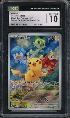 Pokemon CGC 10 Gem Mint SV Promo Illustration Rare Pikachu SVP027
