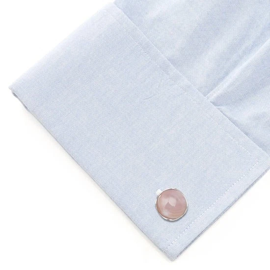 Gemelos clásicos de plata de ley formal rosa madreperla Foto 3 de 4