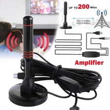 HD Digital TV Antenna Indoor Amplified 200 Miles VHF UHF HDTV