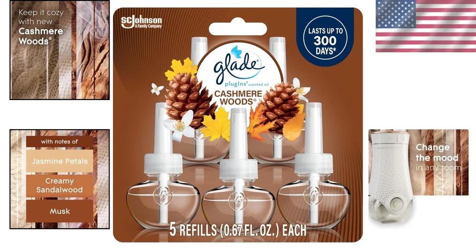Luxurious PlugIns Air Freshener Refill - Cashmere Woods, 3.35 Fl Oz (5 Count) - Image 2 of 4