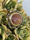 Vintage Beautiful Sparkly Goldstone Goldtone Cabochon Brooch Pin Gold Stone — photo 8