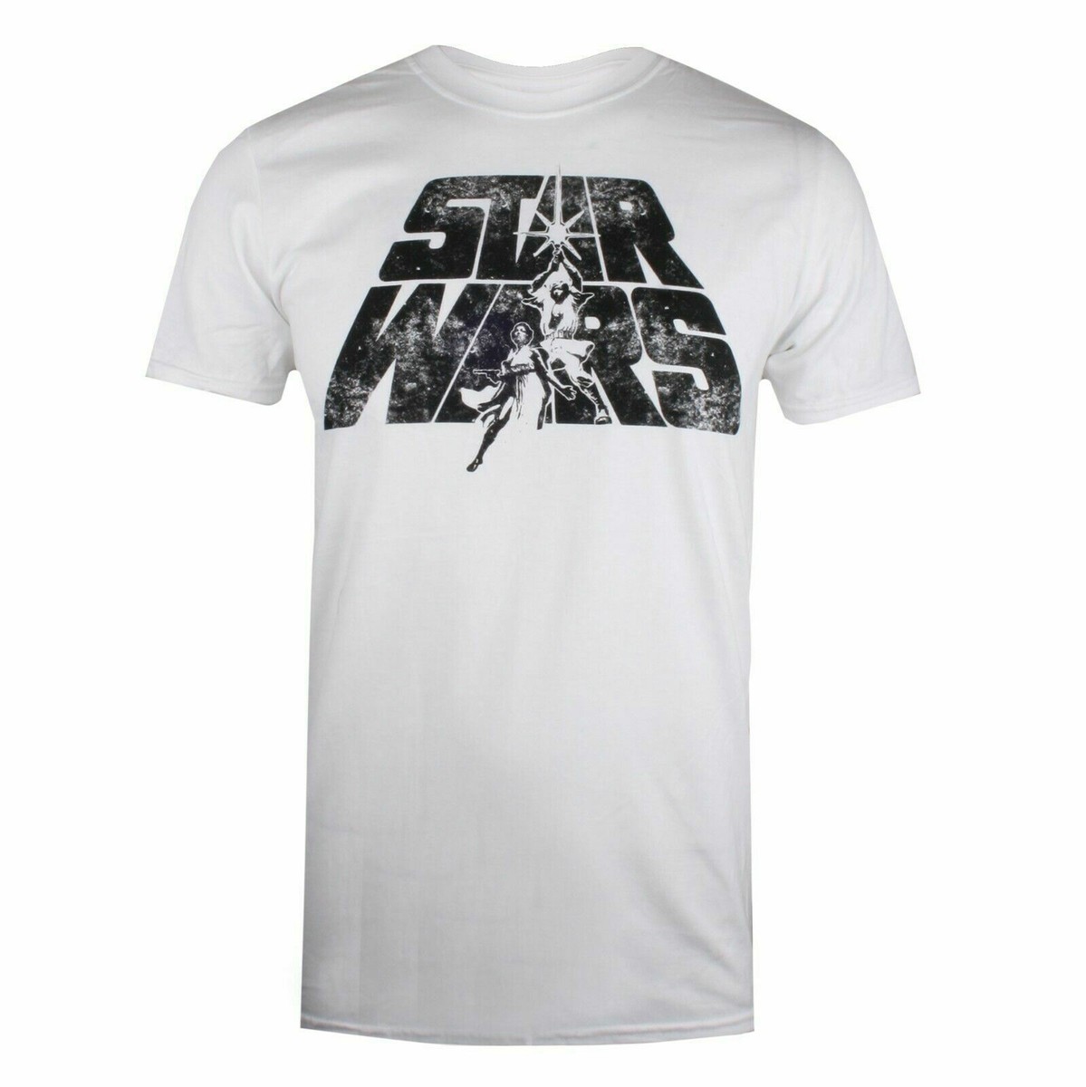 Star Wars Mens T-shirt Retro Logo White S - XXL Official | eBay