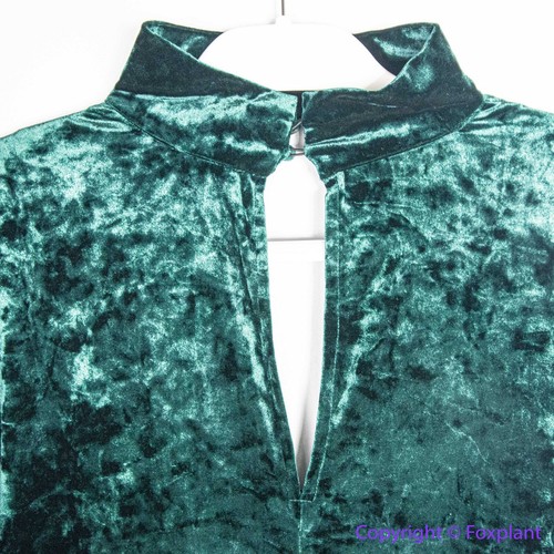 Eloquii dark green Crushed Velvet midi long sleeves Dress, 18 - Imagen 13 de 15