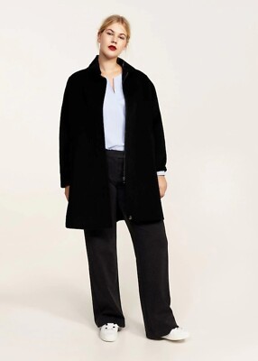 Violeta by Mango Damen Mantel Jacke Wolle Wool Handmade Gr. L (XL)