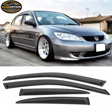 Fits 01-05 Honda Civic Sedan Window Visors Rain Sun Guard Vent 4Pc Set