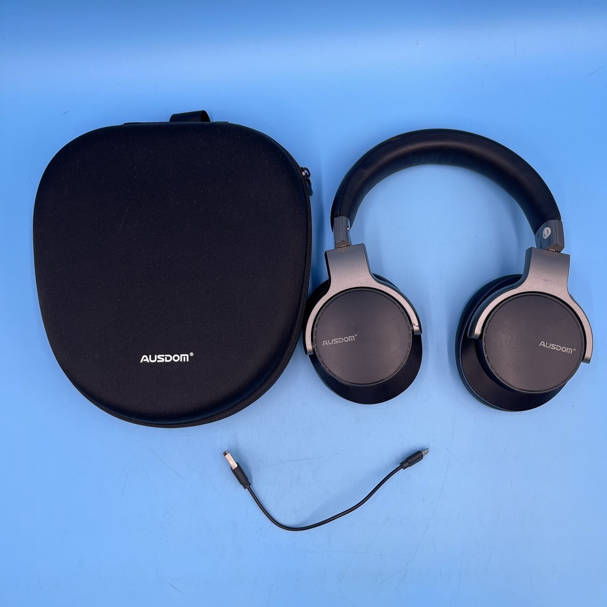 Ausdom Wireless Headphones ANC8 with Case Black Soft Padded Ear Bluetooth