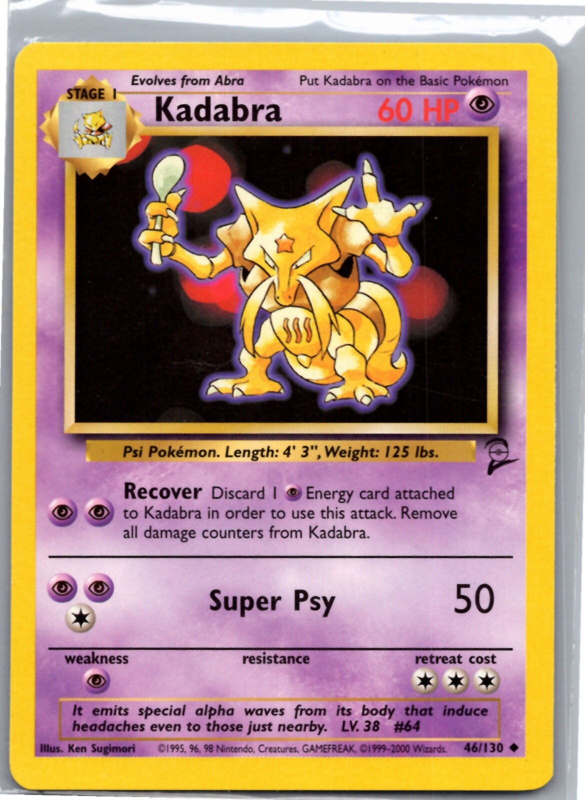 Pokémon Kadabra 46/130 BS2 Base Set 2 LP/NM
