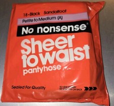 18   Black Sandalfoot Petite To Medium A No nonsense Sheer to waist pantyhose