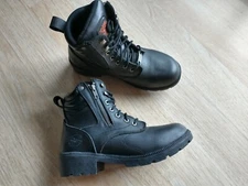 NWoB MILWAUKEE LEATHER MBL9320 Women Combat Boot Waterproof Lace Zip Black US9.5