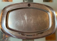 Vassoio Da Portata Acciaio Inox Firmato Alessi  Vintage 52 x 35 cm