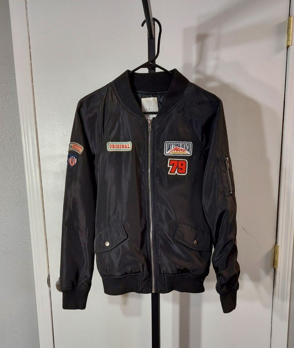 Men's Full Tilt Black Daytona Beach Moto Custom Garage Jacket, Size M