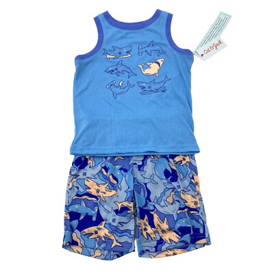Short Garçon Cat & Jack Bleu Clair Taille 6-7 Ans - 100% Coton Pois - Neuf Avec étiquettes