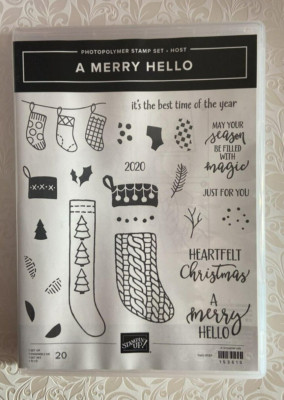 Stampin Up! A Merry Hello Stempelset Yule Stockings sentiments UK Seller 2435