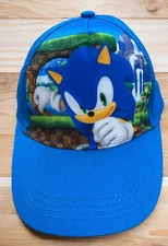 Sonic The Hedgehog Baseball Cap Hat Youth Blue Gamer Hat Boys Girls NEW