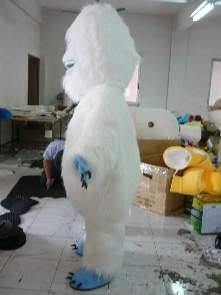 Yeti Abominable Muñeco de Nieve Mascota Disfraz Trajes Juegos con disfraces Vestido Fiesta de Navidad Ropa Foto 3 de 3