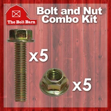 (5) 5/8-11x1-3/4 Grade 8 Hex Flange Bolts & (5) 5/8-11 Flange Lock Nuts Yellow