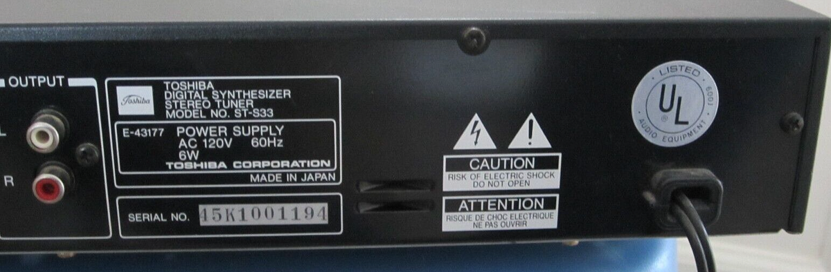 Vintage Toshiba Digital Synthesizer Stereo Tuner ST-S33 - Tested
