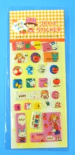 Happy Girls Computer Girls Puffy Stickers Mini Sheet Orange Paper Backing