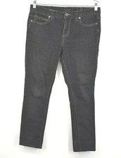 Calvin Klein Womens Black Denim Jeans Zip Fly Skinny Leg Cotton Stretch Sz 29/8