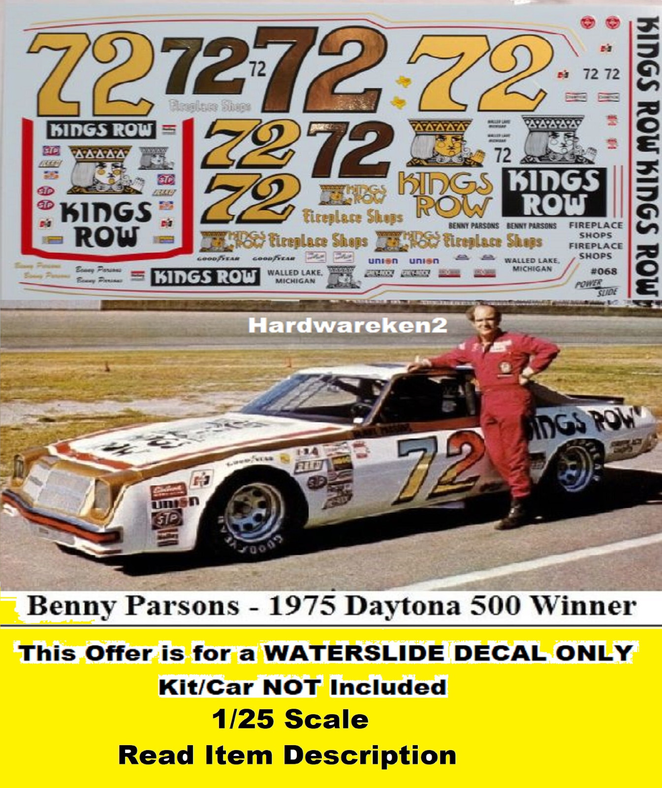 Spark Model S3590 PLYMOUTH SUPERBIRD N.43 WINNER RIVERSIDE 400 1970 RICHARD PETT - Foto 3