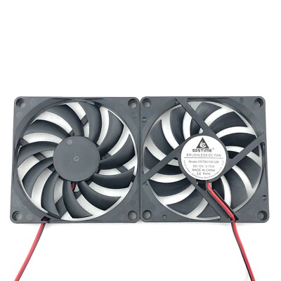 2x 70mm 70x70x10mm Lüfter Gehäuselüfter 5V 12V 24V für PC Computer leise FAN DE