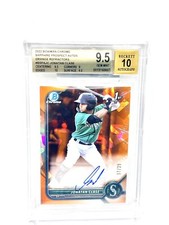 2022 Bowman Chrome Sapphire Jonatan Clase Orange Refractor Auto 07/25 BGS 9.5/10