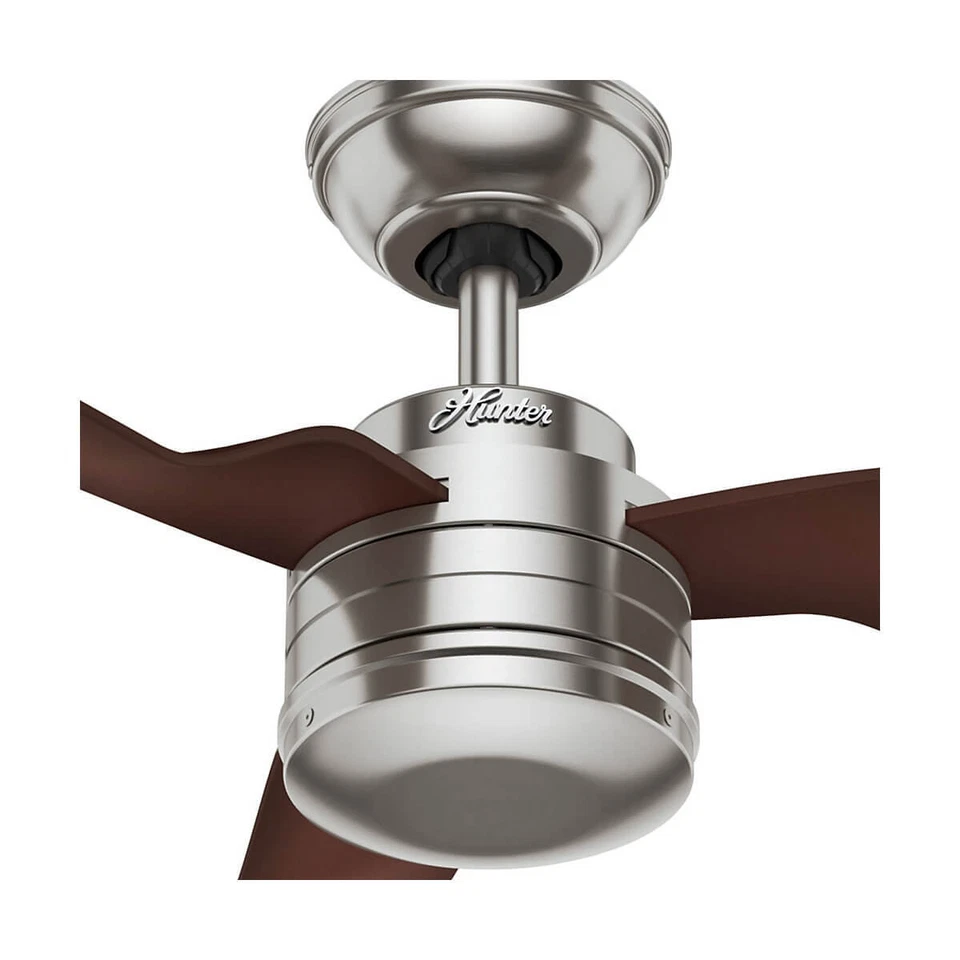 Ceiling Fan Living Room Fan With Wall Switch Hunter Flight 132 CM Nickel - Image 4 of 4