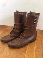 Euroflex Brown Boots Lace Up W/ Monk Strap US Size 6.5/European 39 Made in Italy