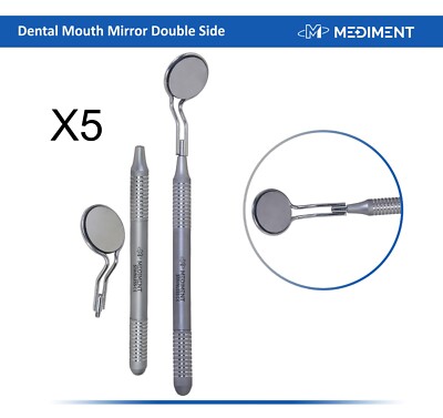 X5 Dental Mouth Mirror Double Sided, Tooth Examination Instrument, S.Steel CE*