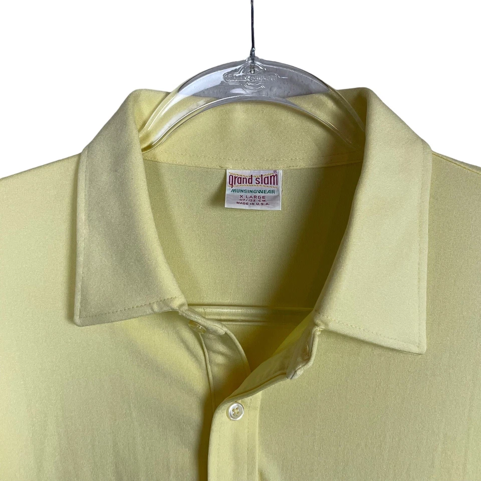 Camisa Polo Grand Slam Munsingwear EE. UU. Vintage Para Hombre Talla XL Amarilla Foto 2 de 4