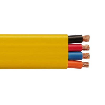 500' 14/4 Flat Yellow Festoon Cable PVC Jacket Copper Wire 600V