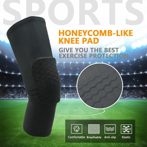 Calze a compressione manica lunga supporto gambe ginocchiere sport antidolorifico donna uomo - Foto 4 di 18