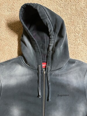 Supreme Bleached Zip Up Sweatshirt Hoodie Heavyweight Pigment Dyed