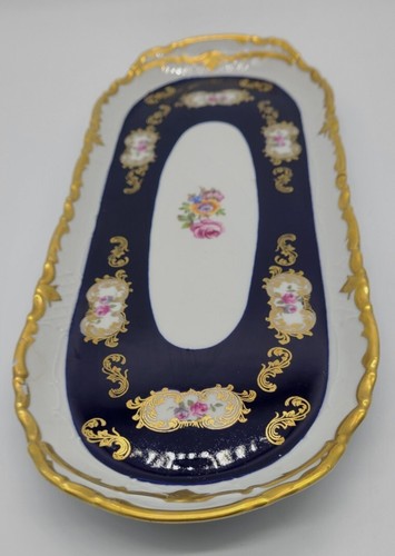 Reichenbach Porcelain Cobalt Baroque Pageantry Platter German Democratic... - Picture 2 of 12