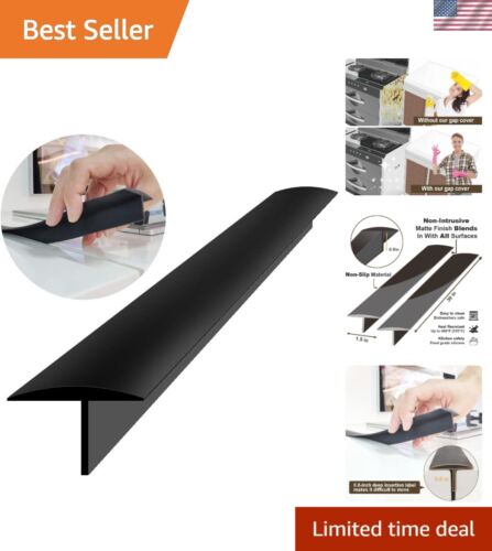 30" Silicone Stove Gap Cover - Extra Long & Heavy Duty, Adjustable Fit, 2-Piece