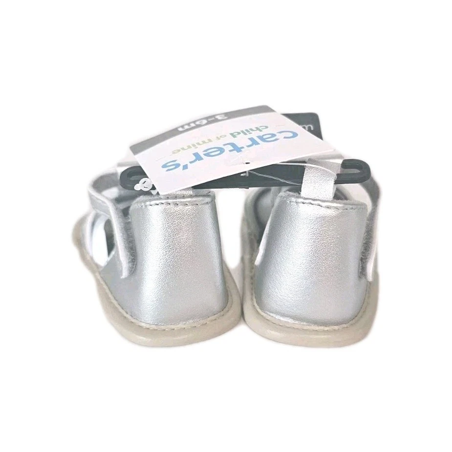 Sandalias Carters Niño Mino Infantil Niña Gladiador Talla 3-6 Meses Plateadas Boho Foto 3 de 4